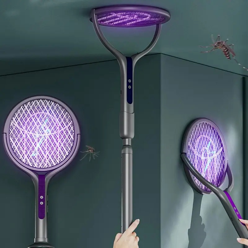 Head Racket Boom - Rotating Head Bug Zapper Racket Automatic